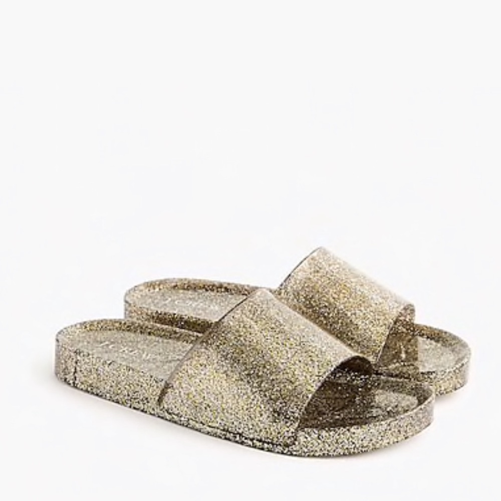 JCREW GLITTER POOL SLIDES SZ 7 NIB